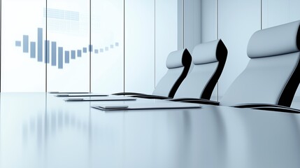 Aufkleber - White office with three chairs and a large window. The office is empty