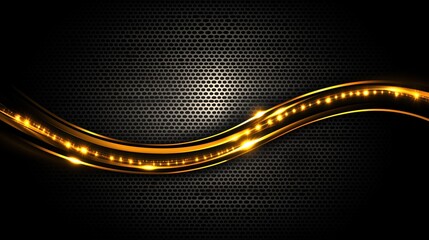 Aufkleber - Black and gold metallic surface with a long, curvy line