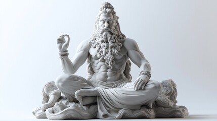 Wall Mural - The Scandinavian god Vé is portrayed sitting in a relaxed pose exuding a sense of calm and strength with finely detailed features symbolizing ancient lore and tradition.