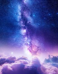 Milky Way over clouds