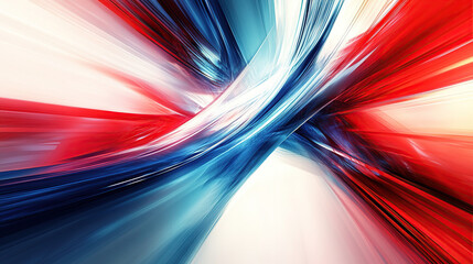 Abstract background with red, blue, and white colors, a futuristic technology concept, with motion blur