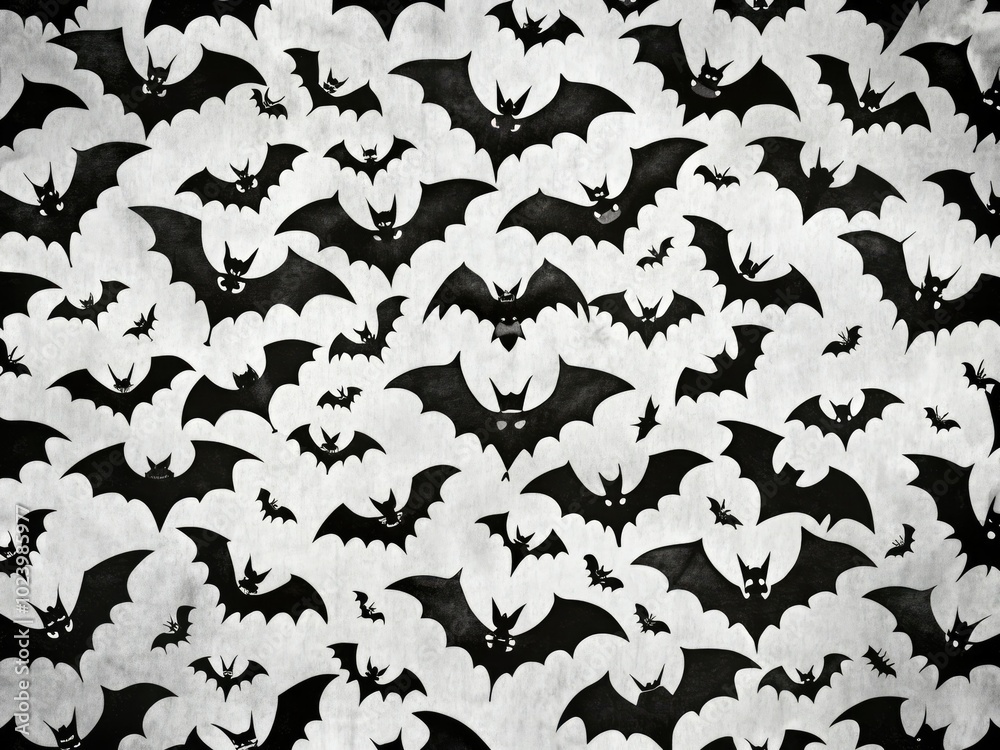 Scared Bat Pattern Spooky Printable Bat Pattern for Halloween Crafts and Decorations in ...