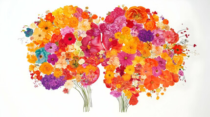 Wall Mural - A vibrant floral arrangement with various colorful flowers.