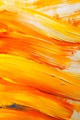 Bright brushstrokes, warm colors, shades of orange and yellow, abstract painting