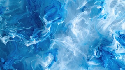 Canvas Print - Swirling Blue and White Abstract Background