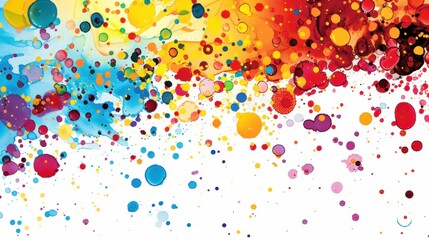 Poster - Vibrant Colorful Abstract Splash with Bubbles and Dots