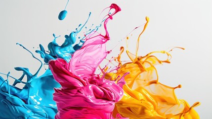 Wall Mural - Colorful Paint Splash on White Background