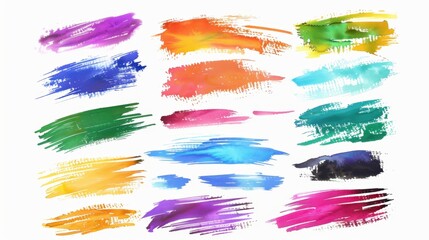 Sticker - Colorful Brush Strokes for Creative Projects