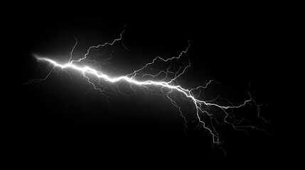 Wall Mural - white lightning on black