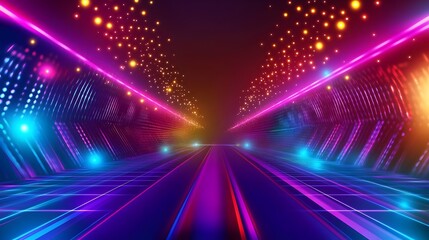 Wall Mural - neon lights background