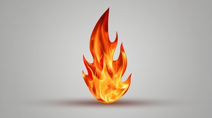 Burning fire flames on a white background, ideal for projects needing heat, energy, or power. This high-resolution image brings a realistic, intense, and visually striking flame effect