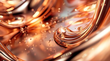 Wall Mural - abstract golden liquid texture: a close-up exploration