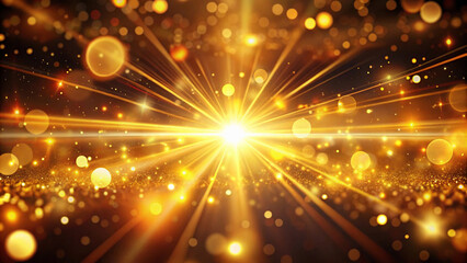 Wall Mural - Abstract dazzling explosion of golden light and sparkling texture particles creates a mesmerizing cosmic event golden background 