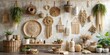 © Udomner - Wall showcasing various natural materials and textured decor accessories, natural, materials, decor, textured, accessories, wall