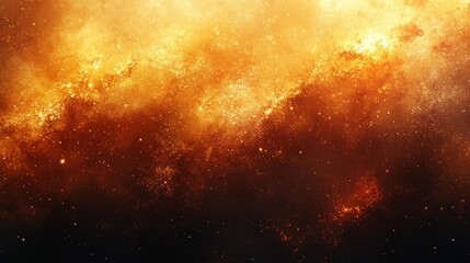 Abstract background with golden and red clouds in a dark sky, resembling a galaxy or nebula, creating a sense of cosmic energy and wonder.