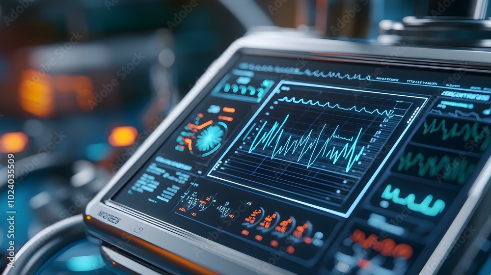 Futuristic Digital Medical Interface Showcasing Vital Signs and ...