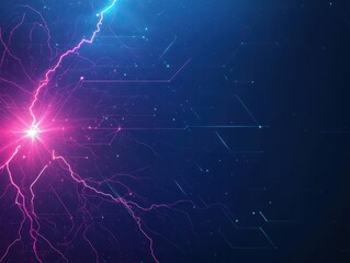 Aufkleber - Energy burst, lightning effect, dynamic background, flat design illustration