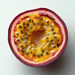 Bright Passion Fruit Halved for Culinary Use