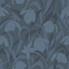 Wall Mural - Vector floral illustration seamless repeat pattern digital artwork