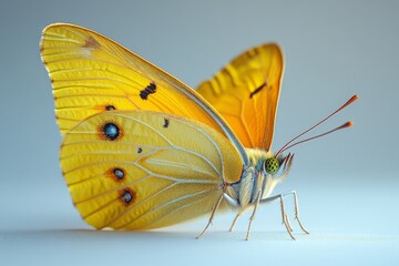 sulfur butterfly with soft yellow wings