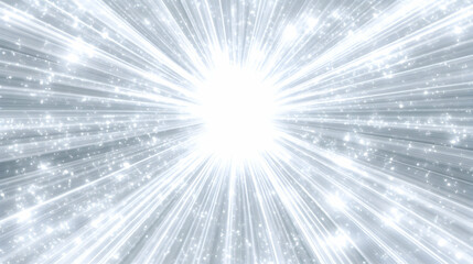 Wall Mural - Abstract background with white rays of light emanating from a central bright spot on a gray background.