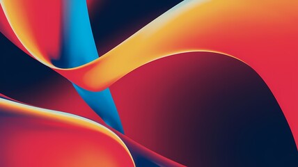 Wall Mural - a dynamic abstract design with flowing curves and gradients in vibrant colors, including red, orange