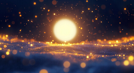 Wall Mural - blue technology particle ball background