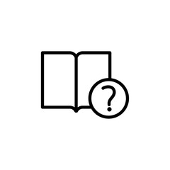 Poster - book with question mark icon Outline vector for web ui