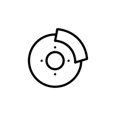 Aufkleber - Car brake disk with caliper icon Outline vector for web ui