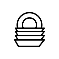 Poster - Clean stack plates icon Outline vector for web ui