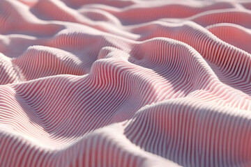 Canvas Print - Abstract pink and white wavy pattern, close-up.