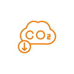 Poster - CO2 reduction icon Outline vector for web ui