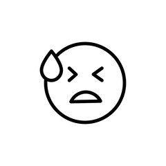 Poster - Desperate emoji icon Outline vector for web ui