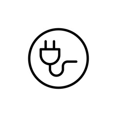 Poster - Electrical plug icon Outline vector for web ui