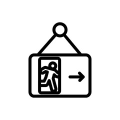 Aufkleber - Emergency exit icon Outline vector for web ui