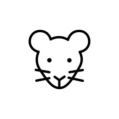 Poster - Face of mouse icon Outline vector for web ui