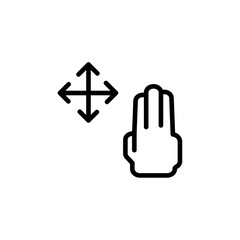 Aufkleber - Hand, fingers, gesture, swipe, rotate icon Outline vector for web ui