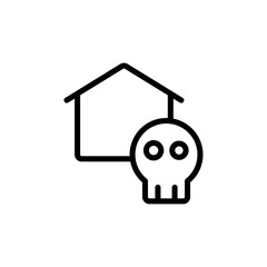 Poster - Haunted house icon Outline vector for web ui