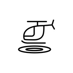 Poster - helicopter helipad icon Outline vector for web ui