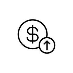Aufkleber - Increase money icon Outline vector for web ui