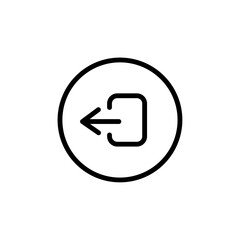 Aufkleber - Logout exit icon Outline vector for web ui