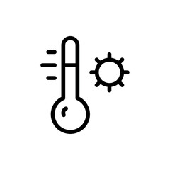 Poster - Meteorology thermometer measuring icon Outline vector for web ui