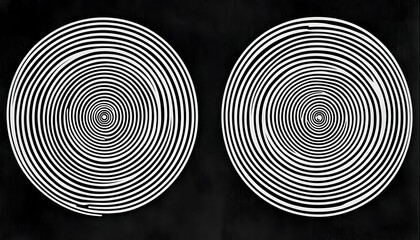 Poster - Two white concentric circles on a black background.