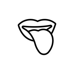 Poster - Mouth sticking tongue out icon Outline vector for web ui