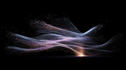 Wall Mural - abstract particle waves sparkling wavy lines