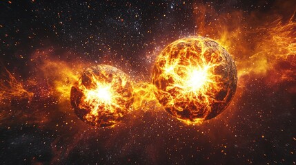 Canvas Print - matter and antimatter particules annihilating each other