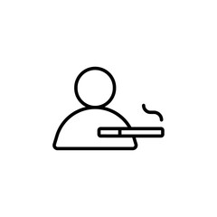 Aufkleber - Person smoking icon Outline vector for web ui