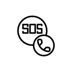 Poster - SOS Emergency icon Outline vector for web ui