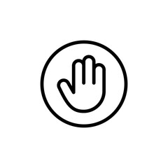Poster - Stop sign with hand icon Outline vector for web ui