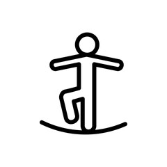 Tightrope walker icon Outline vector for web ui